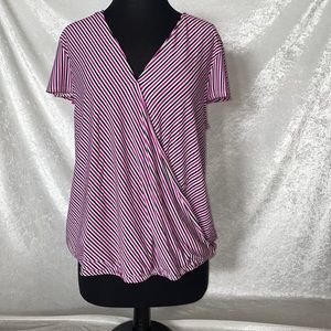 I.N.C. short sleeve striped top